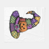 Halloween Patchwork Hexenhut Spooky Fleecedecke (Vorderseite (Horizontal))