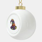 Halloween Patchwork Hexenhut Spooky Keramik Kugel-Ornament (Rechts)