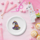 Halloween Patchwork Hexenhut Spooky Pappteller (Party)