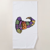 Halloween Patchwork Hexenhut Spooky Strandtuch (Vorderseite)
