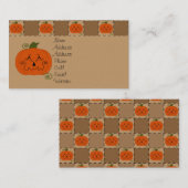Halloween-Patchwork-Kürbis-Visitenkarte Visitenkarte (Vorne/Hinten)