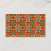 Halloween-Patchwork-Kürbis-Visitenkarte Visitenkarte (Rückseite)