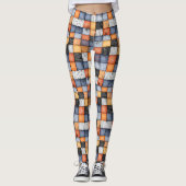 Halloween-Patchwork mit Spinnennetzen Leggings (Vorderseite)