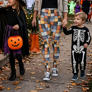 Halloween-Patchwork mit Spinnennetzen Leggings