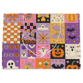 Halloween Patchwork Pattern - Feierliche Plätze mi Große Geschenktüte (Vorderseite)