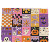 Halloween Patchwork Pattern - Feierliche Plätze mi Große Geschenktüte (Rückseite)