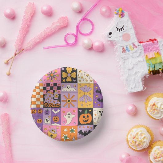 Halloween Patchwork Pattern - Feierliche Plätze mi Pappteller (Party)