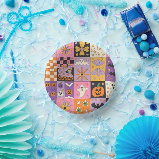 Halloween Patchwork Pattern - Feierliche Plätze mi Pappteller (Party)