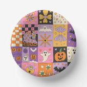 Halloween Patchwork Pattern - Feierliche Plätze mi Pappteller (Vorderseite)