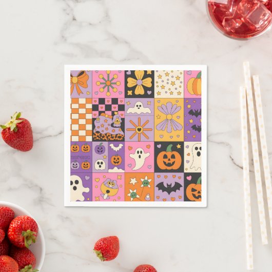 Halloween Patchwork Pattern - Feierliche Plätze mi Serviette (Beispiel)