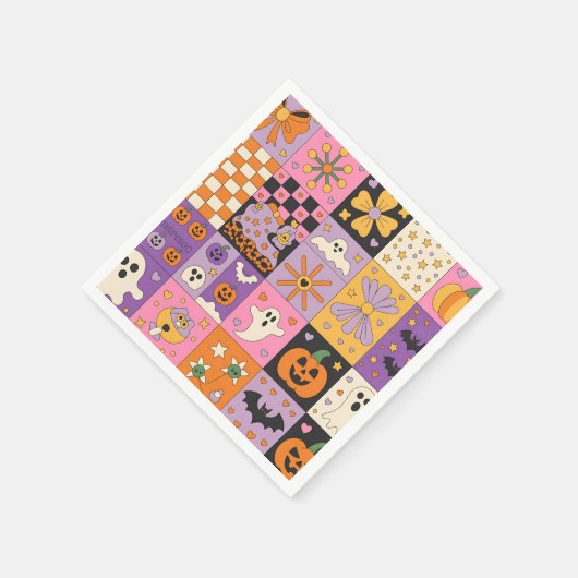 Halloween Patchwork Pattern - Feierliche Plätze mi Serviette (Ecke)