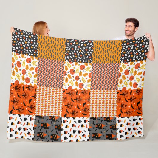 Halloween Patchwork Pattern Fleece Blanket (Beispiel)