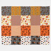 Halloween Patchwork Pattern Fleece Blanket (Vorderseite (Horizontal))