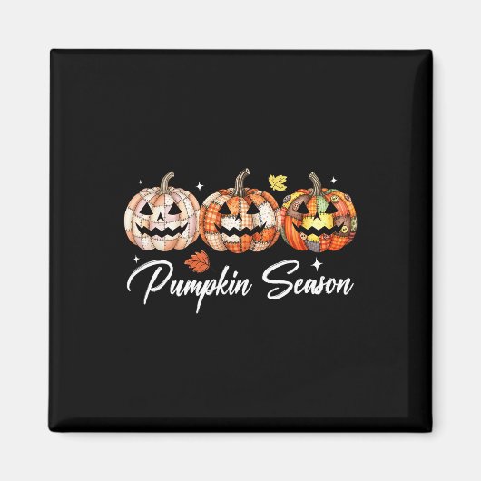 Halloween Patchwork Pumpkin Quilfall-Ästhetik Magnet (Vorne)