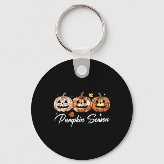 Halloween Patchwork Pumpkin Quilfall-Ästhetik Schlüsselanhänger (Vorderseite)