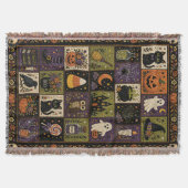 Halloween-Patchwork-Quilt-Set Gewebte Throw-Decke Decke (Vorderseite)