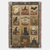 Halloween-Patchwork-Quilt-Set Gewebte Wurfdecke Decke (Vorderseite Vertikal)