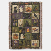 Halloween-Patchwork-Quilt-Set Gewebte Wurfdecke Decke (Vorderseite Vertikal)
