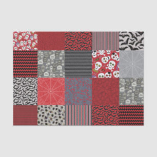 Halloween-Patchwork rot, Grau und Schwarzes Seidenpapier
