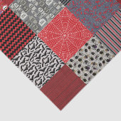 Halloween-Patchwork rot, Grau und Schwarzes Seidenpapier (Ausschnitt)