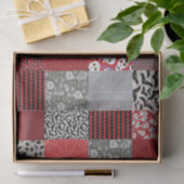 Halloween-Patchwork rot, Grau und Schwarzes Seidenpapier (Geschenk)