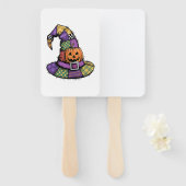 Halloween Patchwork Witch Hat Spooky Fächer (Vorne und Hinten)
