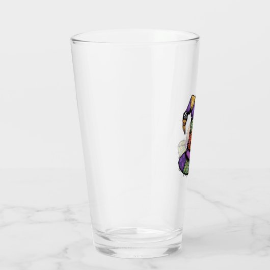 Halloween Patchwork Witch Hat Spooky Glas (Rechts)