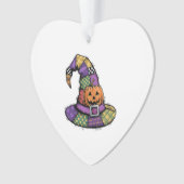 Halloween Patchwork Witch Hat Spooky Ornament (Vorderseite)