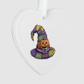 Halloween Patchwork Witch Hat Spooky Ornament (Vorderseite)