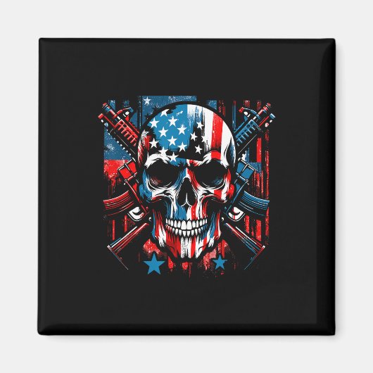 Halloween Patriotic Skeleton American Flag 4. Magnet (Vorne)