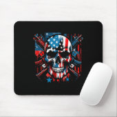 Halloween Patriotic Skeleton American Flag 4. Mousepad (Mit Mouse)