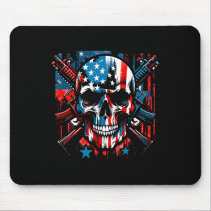 Halloween Patriotic Skeleton American Flag 4. Mousepad