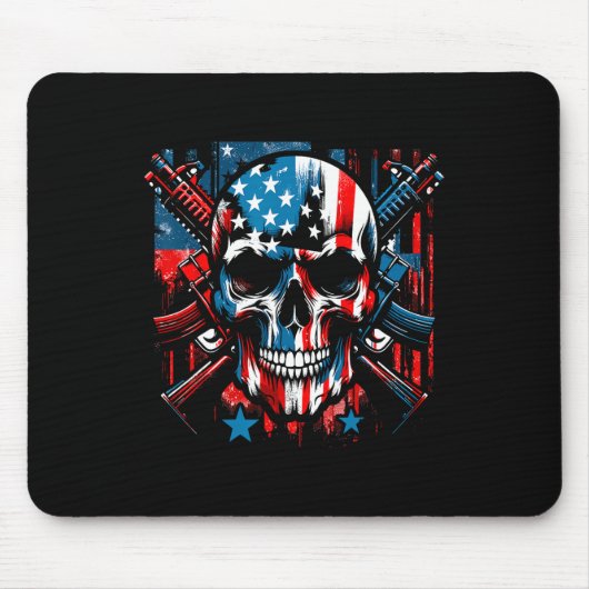 Halloween Patriotic Skeleton American Flag 4. Mousepad (Vorne)
