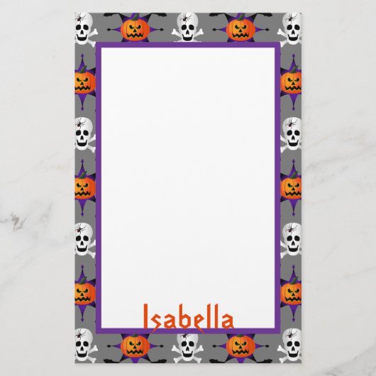 Halloween Pattern Briefpapier (Vorderseite)