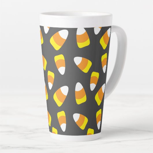 Halloween Pattern Candy Corn Milchtasse (Rechte Ecke)