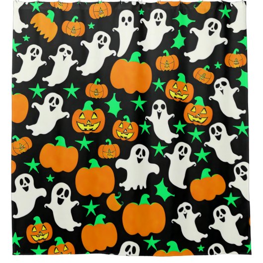 Halloween Pattern Duschvorhang (Vorderseite)
