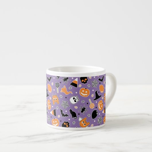 Halloween Pattern Espressotasse (Vorderseite Rechts)