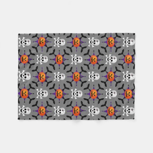 Halloween Pattern Fleecedecke (Vorderseite (Horizontal))