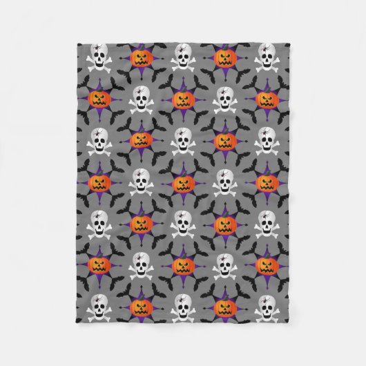 Halloween Pattern Fleecedecke (Vorderseite)