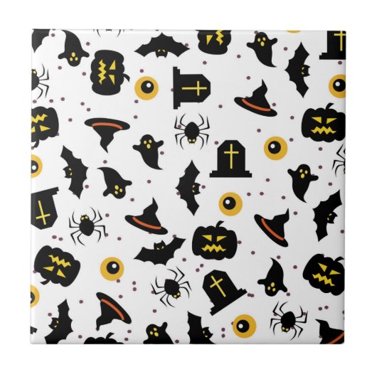Halloween Pattern Fliese (Vorderseite)