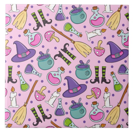 Halloween Pattern Fliese (Vorderseite)