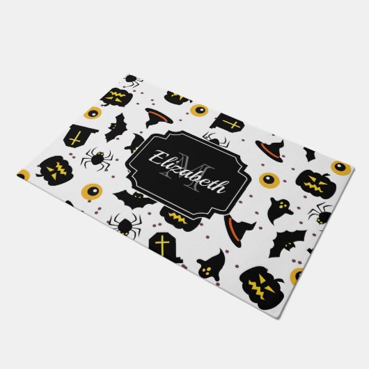 Halloween Pattern Fußmatte (Schrägansicht)
