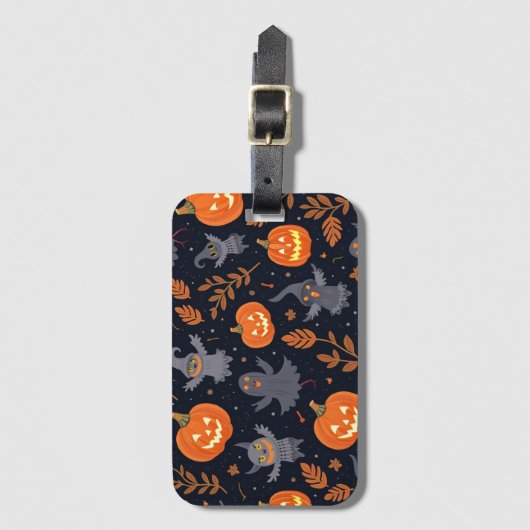 Halloween Pattern Gepäckträger Gepäckanhänger (Vorderseite Vertikal)