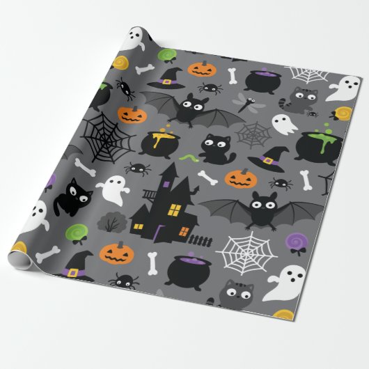 Halloween Pattern Geschenkpapier (Ungerollt)