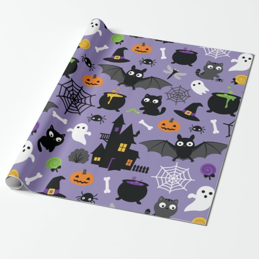Halloween Pattern Geschenkpapier (Ungerollt)