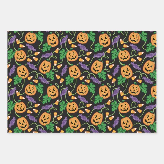 HALLOWEEN PATTERN GESCHENKPAPIER SET (Vorderseite 2)
