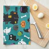 Halloween Pattern Geschirrtuch (Viertel Falte)
