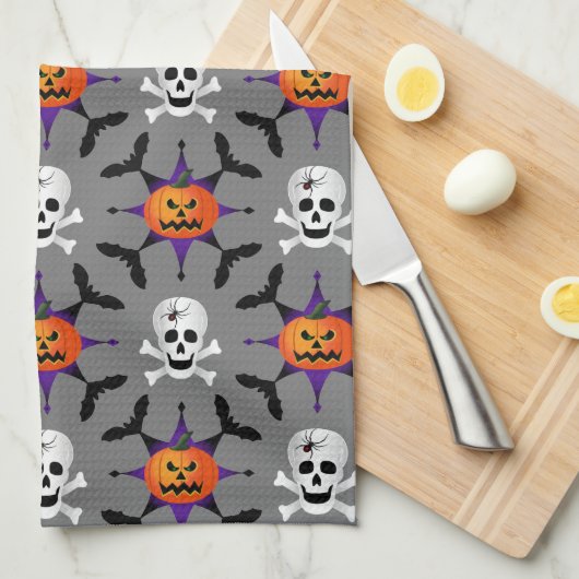 Halloween Pattern Geschirrtuch (Viertel Falte)