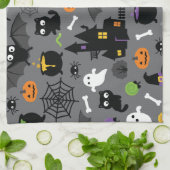 Halloween Pattern Geschirrtuch (Gefaltet)
