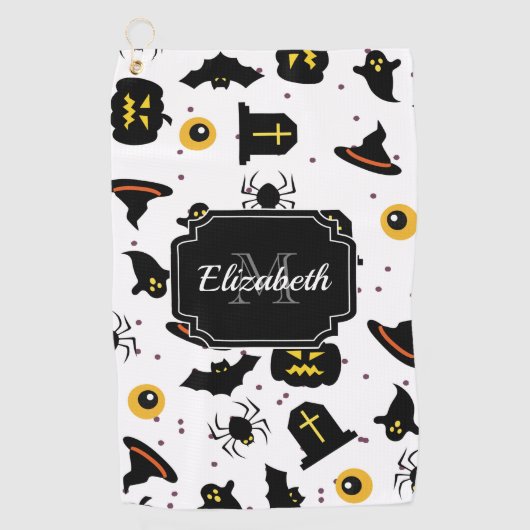 Halloween Pattern Golfhandtuch (Vorderseite)